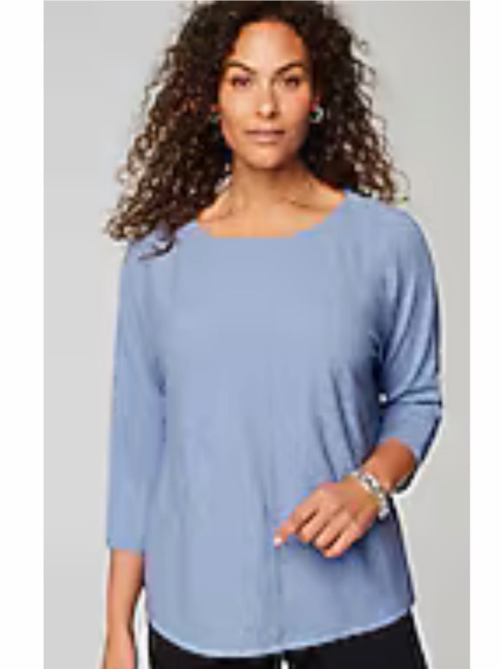 J.Jill Light Blue Marled Knit Women’s Boatneck 3/4 Sleeve Top